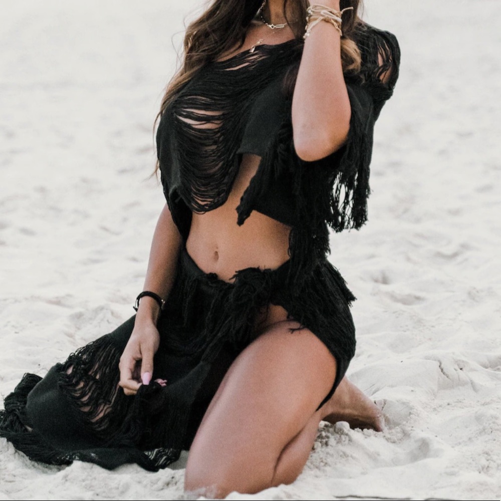Custom Handmade Tulum Crochet Top and Wrap Skirt
